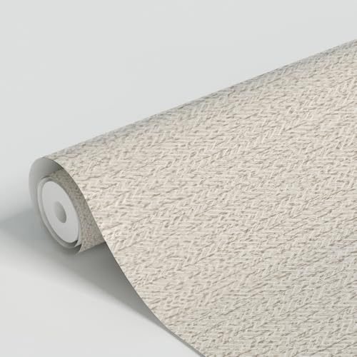 ANBILILA Papel Pintado Autoadhesivo Beige Textura de Hierba Tejida Espiga 40x500cm,Vinilo Decorativo para Salón,Dormitorio,Cocina,Muebles,Renovación de Paredes,Impermeable,PVC,Fácil de Limpiar