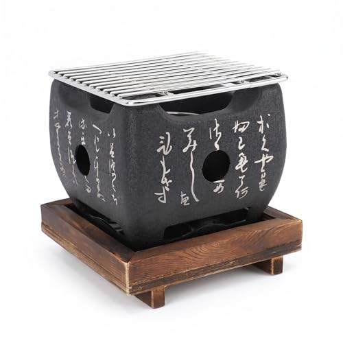 Barbecue de style japonais compact avec design carré portable