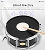 Vangoa Snare Drum Set with Remo Head Student Beginner Snare Drum Kit with Drumstick Holder, Stand, Padded Gig Bag, Mute Pad, Neck Strap, and 5A Sticks, Black #4