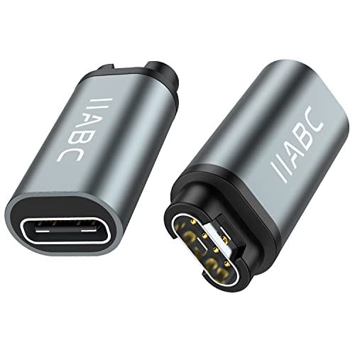 IIABC Garmin Watch Charging Adapter, Type C Charger Adapter 2Pack Compatible with Garmin Fenix 7 7S 7X 6 6S 6X 5 5S 5X Plus Pro, Forerunner 955 965 745 935 945 45 45S 245, Approach S60 X10 and More