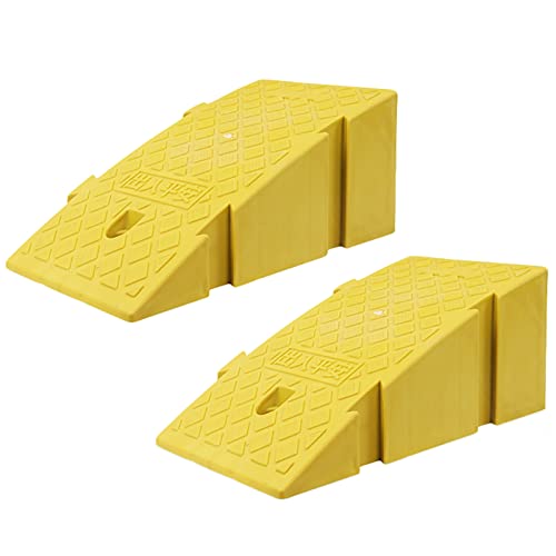 Rampa automática Antideslizante de 2 Piezas, rampas de plástico Ligero para sillas de Ruedas, Juego de rampa de Entrada para Ascensores, cortacésped, Silla para discapacitados, and