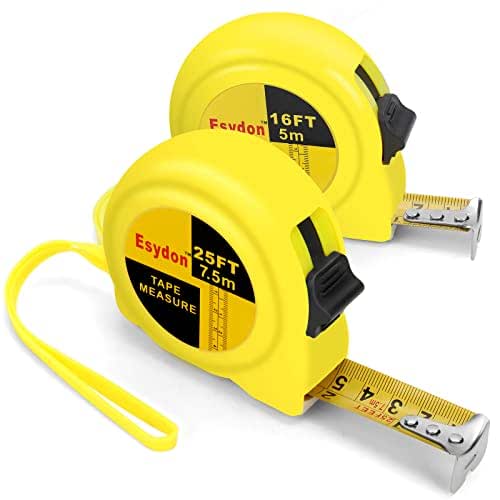 2 Packs Tape Measure 25 ft /16 ft, Esydon Measuring