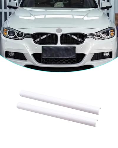 Image of F30 Front Grille Trim, M-Sport V Brace Grille Inserts Stripes Trim Compatible with BMW 3 Series 4 Series F30 F32 320 328i 330 335 428 435 Front Grille Inserts 2pcs (white)