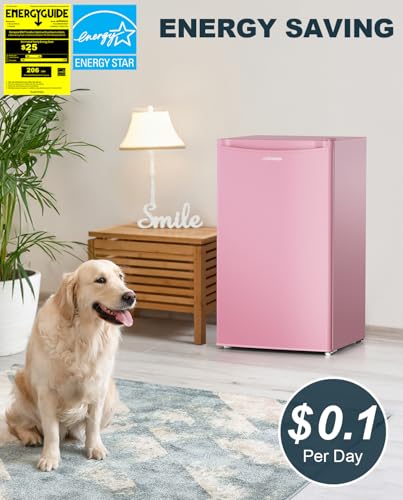 Upstreman 3.2 Cu.Ft Mini Fridge with Freezer, Single Door Mini Fridge, Dorm Fridge, Adjustable Thermostat, Mini Refriger - Additional View