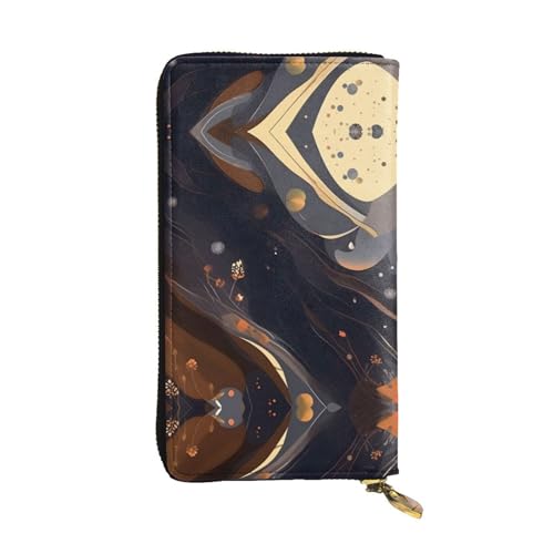 Dark Medium Long Zip Clutch Wallet - Unisex Phone Case with Credit Card Slots, Coin Compartment, Cash Slot