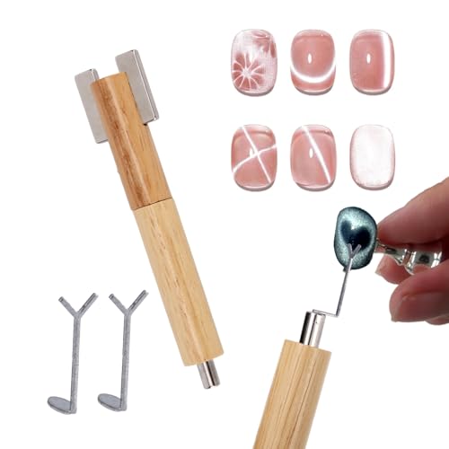 3pcs Heart Cat Eye Nail Magnet Set, Including 1 Nail Bar & 2 Y-Shaped Magnet Tools for Cat Eye Gel Polish DIY Manicure Design Kit