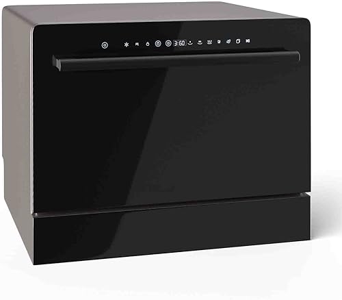 GOFLAME Lavaplatos de encimera portátil, encimera o lavavajillas integrado con 6 ajustes de lugar y 5 preajustes de limpieza, pantalla táctil LED,