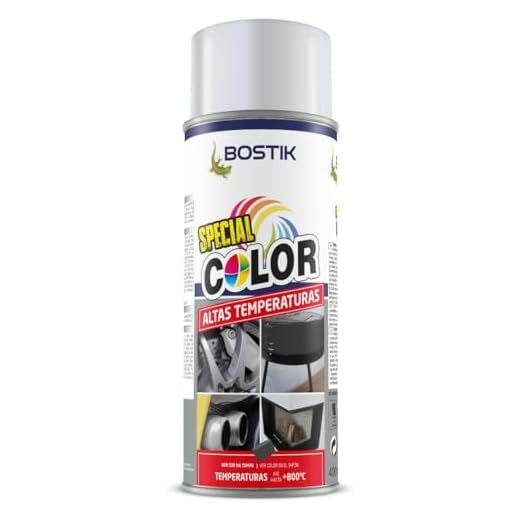 BOSTIK ALTAS TEMPERATURAS AT800 Spray de Pintura Blanco, Esmalte con Resina de Silicona, Seca en 5 Minutos, Alto Poder de Cubrición, Uso Industrial y Doméstico, Interior y Exterior, Bote 400 ml