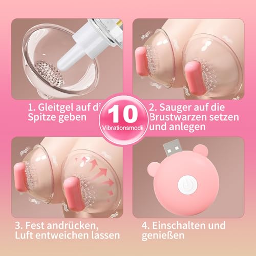 Vibration für Frauen Vibrator, Vibratorensets für Frauen Klitoris & Brüste mit 12 Vibrations Vagina Pumpe Nippelsauger Brustwarzen Elektrisch Sex Toyset für Woman, Sex Spielzeug für die Frau Paare