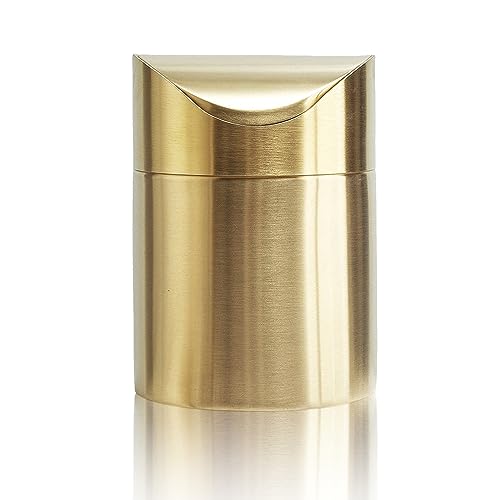 Caneca de basura de acero inoxidable con tapa basculante mini para escritorio