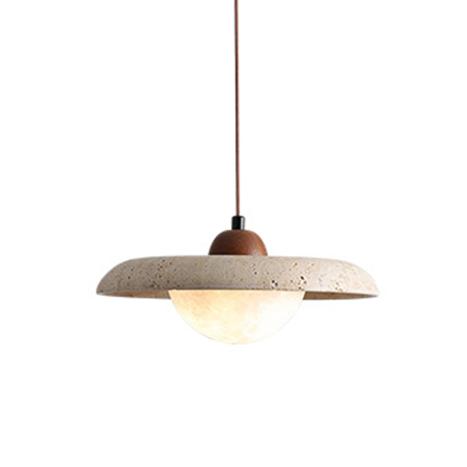 Lampadario Creativo Sospensione Travertino Stile Giapponese 9,8 In