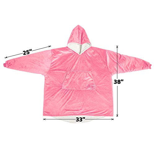 THE COMFY Original | Oversized Microfiber & Sherpa Wearable Blanket, Seen On Shark Tank, One Size Fits All Pink - Thumbnail 5