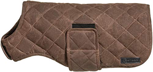 Embark Pets Chaqueta de cera para perros - Abrigos para perros más fríos de invierno, hecha de algodón y poliéster, nuestro abrigo de invierno para perros viene en 4 (extra pequeño, marrón) Cover