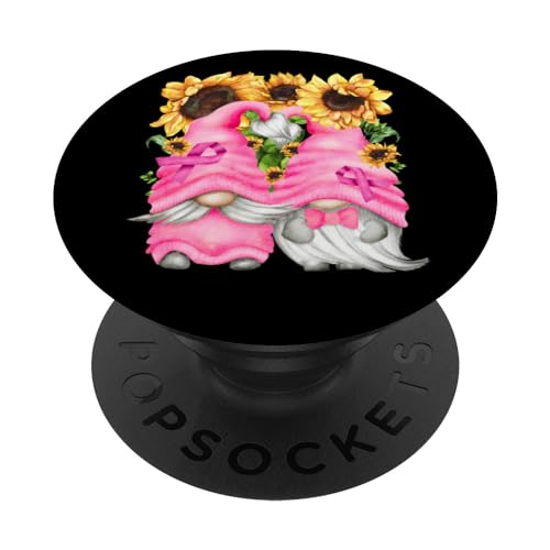 Breast Cancer Survivor GNOME For Grandparents Cute Sunflower PopSockets PopGrip Adhesivo