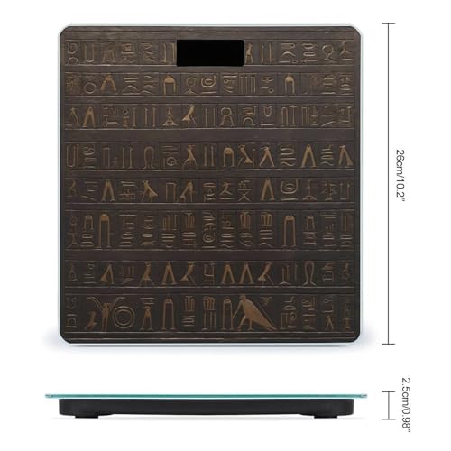 Báscula digital de baño con diseño jeroglífico egipcio antiguo miniatura 2