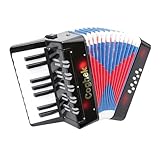 Coghek Black 17 Key 8 Bass Mini Toy Accordion Ideal For Kids Music Education Compact And Portable For Home And Travel