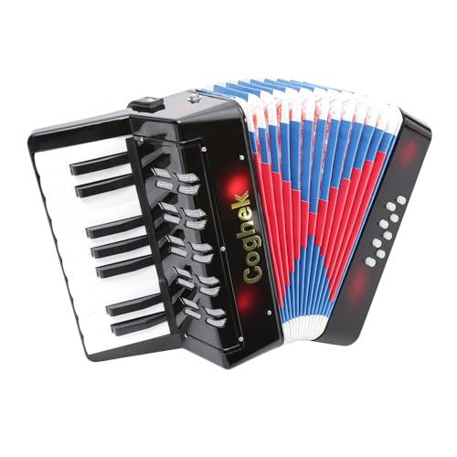 Coghek Black 17 Key 8 Bass Mini Toy Accordion Ideal For Kids Music Education Compact And Portable For Home And Travel
