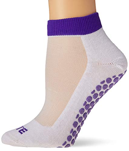 Meia Para Pilates Branco/Roxo