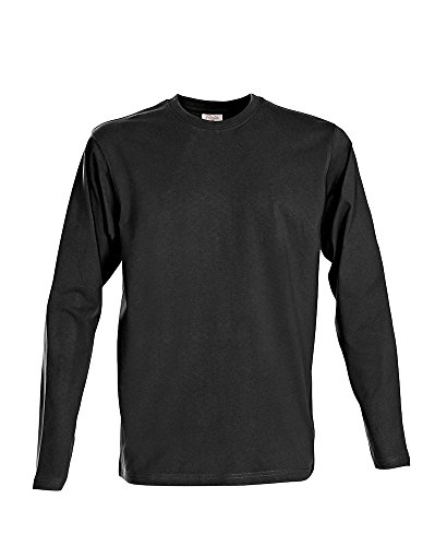 T-shirt manches longues coton épais haut de gamme noir 3XL