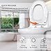 Meaferks Soft-CloseToilet Seat, Non-Slip Bumpers, Quick Release Toilet Hinges Easy to Install & Clean, Including Two Sets of Parts, White (KP109)