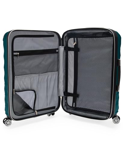 Image of Kenneth Cole REACTION Diamond Tower Collection Lightweight Hardside Expandable 8-Wheel Spinner Travel Luggage, Deep Teal, 28-Inch Checked