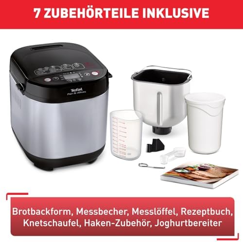 Bild 4 - Tefal Brotbackautomat – Frisches, hausgemachtes Brot auf Knopfdruck: automatisch kneten, gehen & backen, ideal auch für Kuchen, Pizza- und Nudelteig, antihaftbeschichtete Backform & einfache Reinigung