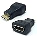 Produktbild Mini HDMI zu HDMI Adapter konverter Kompatibel mit Canon EOS 550d / Nikon D5100 / D5200 / D5300 / D800 / D810 / D90 / Fujifilm / Nvidia Shield Plug Stecker Buchse KleineStecker auf HDMI