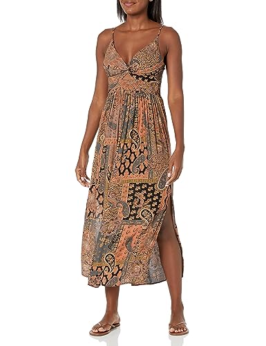 chinese dress ladies Angie Women's Printed Twist Front Keyhole Maxi Dress at Amazon Women's  Clothing store