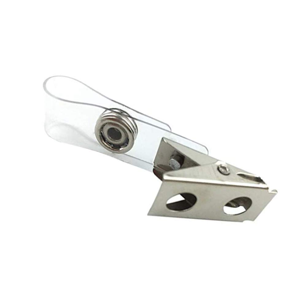 NUOBESTY 150pezzi Porta Badge Avvolgibile in Metallo Con Cinturino in Pvc Trasparente Clip Per Badge Identificativo Retrattile Per Convegni Uffici Fiere