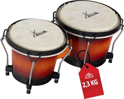 XDrum PERC Bongos Club Weinrot - 2 Trommeln mit 6