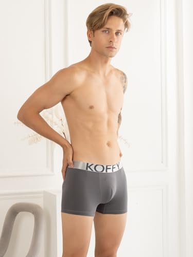Image of KOFFY Men's Malleable Cotton Lycra Long Trunk with Minus Cutting Pouch and Moisture Wicking Properties