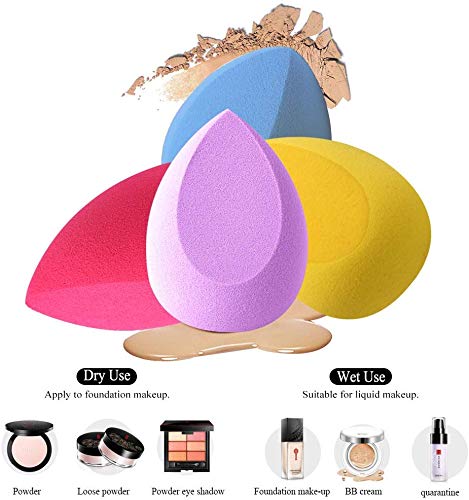 image for BEAKEY 4+1Pcs Makeup Sponges with Powder Brush, Foundation Blending Sp