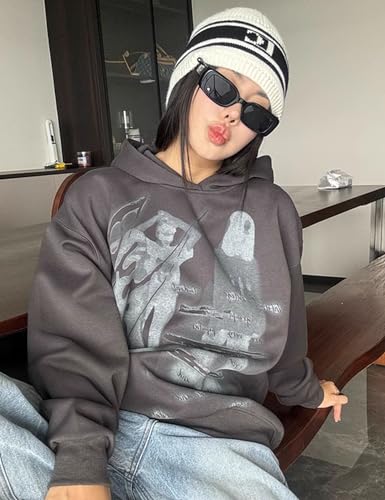 Oversized Hoodies Graphic Sweatshirts Grunge Jacket Vintage Streetwear Y2k Goth Baggy Shadow Print Hoodies For Men3