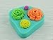 Pard 4 Size Roses Flower Silicone Cake Mold Chocolate Sugarcraft Decorating Fondant Tool, Blue