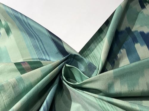 Tissu taffetas 100 % soie de luxe pour haute couture en crème et menthe de 3m