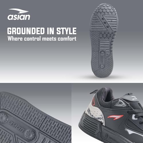 Image of ASIAN Lifestyle-02 Men's Stylish Sneakers | Comfortable Sporty Sneakers with PU Upper & Cushioned Insole | Ideal for Gym, Walk, Travel, & Casual Wear