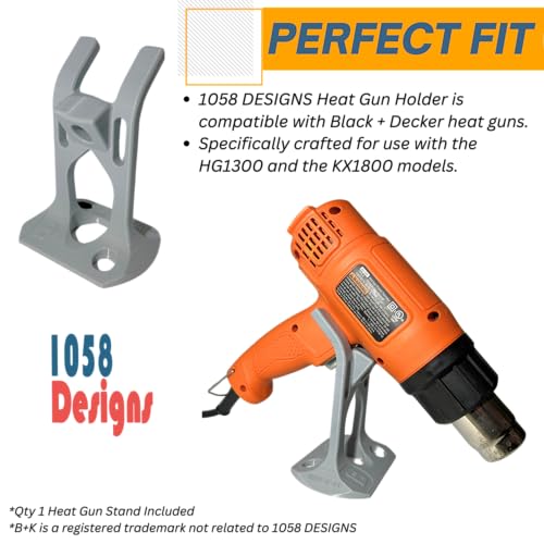 Image of Heat Gun Stand Holder Compatible with Black Decker Heat Guns Gray