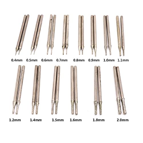 Set de 10 brocas diamantadas para vidrio y mármol 2.35mm miniatura 2