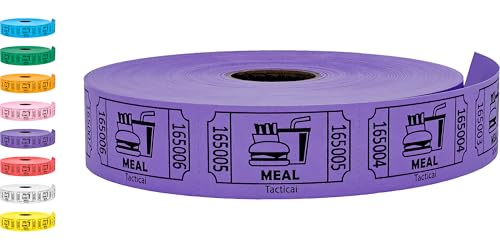 Image of Tacticai 1000 Food & Meal Raffle Tickets, Single Roll, Purple