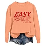 Easy Tiger - Sudadera vintage Easy Tiger para mujer y hombre, Hami naranja, M