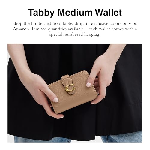 Coach Women's Polished Pebble Leather Tabby Medium Wallet, Taupe, One Size2