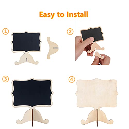 Reusable 20 Pcs Mini Chalkboard Signs With Easel Stand For Food Labels, Weddings, Birthday Parties, Message Board Signs And Event Decorations,Include 12 Colors Water-Based Chalks #TOP2