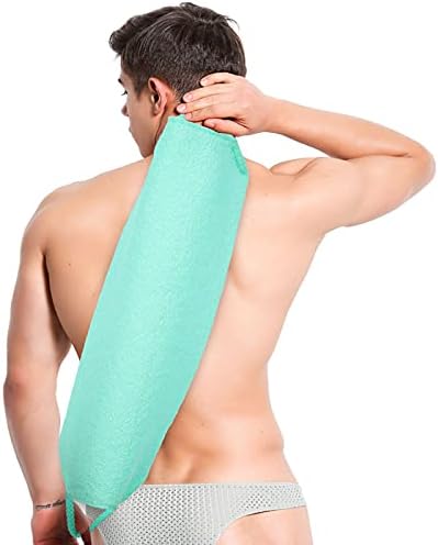 WOVTE 2 Packs Exfoliating Washcloth Towel, Beauty Skin Back Exfoliating Scrubber for Shower Invigorating Blood Circulation Shower Body Exfoliation Deep Cleans Skin Massages Men Women