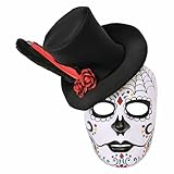 Rubie's Unisex-Adults Day Of The Dead Mask With Hat, As Shown, One Size