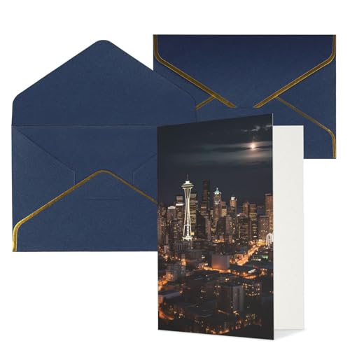 STVYUKL O[eBOJ[h t Thinking of You Card City Seattle Happy Birthday  ҏ 󔒂̃J[h @ 4x6