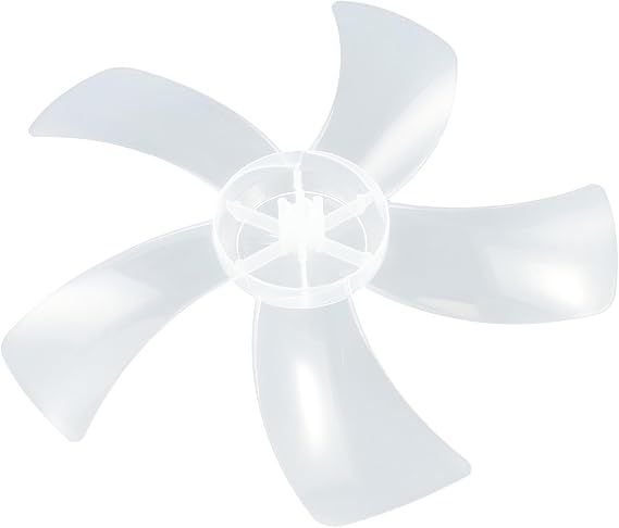 12 Inch Fan Blade Replacement Part Five Leaves Plastic Propeller With Nut Cover For Standing Pedestal Desk Electric Fan Home Appliance Accessory 280Mm Diameter Black White(White)