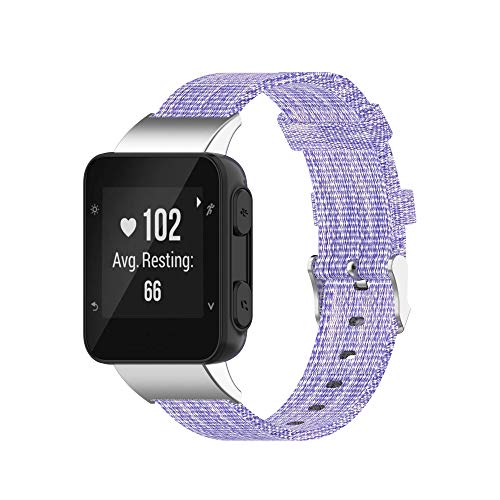 FitTurn Correa de nailon tejida compatible con Garmin Forerunner 35/Forerunner 30, correa de repuesto con correa ajustable para reloj, correa de fitness, pulsera para reloj Forerunner 35/30
