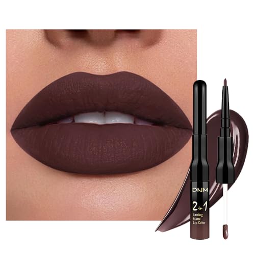 Image of evpct 1Pcs Dark Deep Brown Chocolate Matte Lip Liner and Liquid Lipstick Stain Makeup Set for women, Long Lasting Smudge Proof Lipstick labiales matte mate larga duracion listip 24 hours originales,04