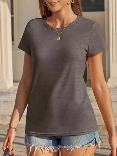 Image of UNCLECAT Womens Short Sleeve Tops Summer Basic T Shirts Casual Crewneck Tee