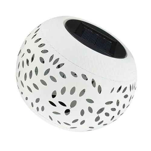 Gatuida Lámpara Solar Decorativa de Cerámica y Hierro para Patio y Jardín, Luz para Exteriores, Resistente a Condiciones Climáticas, Adecuado para Césped y Terrazas